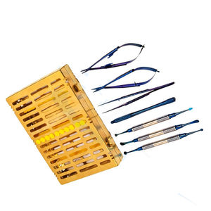 Kit de chirurgie micro-orale 7 pièces réutilisable, ensemble manuel de chirurgie parodontale bleu, instruments chirurgicaux CE certifiés Power Bur Amrid - Product Image 4