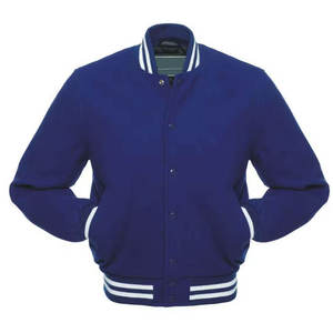 Veste de baseball pour homme, design unique, logo personnalisé, couleur unie violette, col montant tendance, col en maille côtelée, veste d'hiver. - Product Image 5