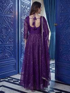 RICH LOOK Vestido Étnico de Seda con Bordado y Lentejuelas, con Dupatta, para Fiestas, Precio al por Mayor, En Stock, para Fiesta de Diwali - Product Image 5