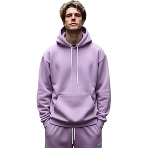 Ensemble de survêtement à capuche pour homme, couleur unie, manches longues, décontracté, respirant, sweat-shirt et pantalon de survêtement en coton, vêtements d'automne - Product Image 4
