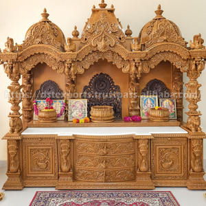 Temple de Luxe en Bois de Teck Sculpté, Design Haveli, Personnalisé pour la Maison, Salle de Prière Moderne, Durable, Prix Usine Professionnel - Product Image 6