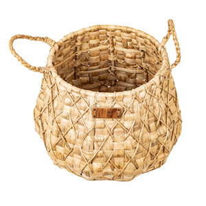 Maceta rústica artesanal de jacinto de agua natural con asa, maceta rústica, tejida a mano en Vietnam para un hogar acogedor y un hotel elegante - Product Image 3