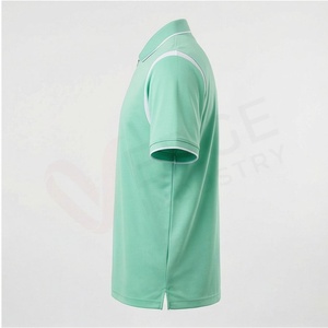 Polo de Manga Corta Color Verde Menta para Hombre, con Cierre, Tejido de Punto, Secado Rápido, Diseño Deportivo, Corte Regular - Product Image 3