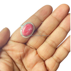 Belle bague en rhodochrosite déclaration bague en argent sterling 925 faite à la main bague de bijoux de créateur de pierres précieuses naturelles - Product Image 3