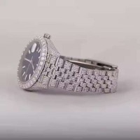 Montre de luxe en acier inoxydable de qualité supérieure avec quartz et diamants moissanite pour homme, finition longue durée, usage quotidien, prix d'usine