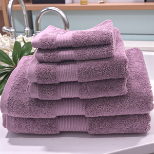Ensemble de serviettes en coton peigné de qualité supérieure, 6 pièces, texture douce, bordure en dobby, 100% coton, ensemble de salle de bain 6 pièces, étiquette privée, logo personnalisé, fourniture - Product Image 4