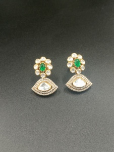 Amaira Jewels Luxury 22k Gold Plated <b>Silver</b> <b>Stud</b> Earrings Green Crystal Flower Design Women Party Gift Jewelry Star Shape - Product Image 3