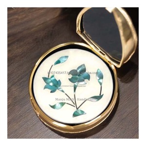 Vente chaude Vert Nacre Pierre Artisanat Miroir Marbre pour la Décoration de Mariage et Cadeaux Marbre Incrustation Orgone Miroirs - Product Image 1