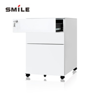 CHNSMILE Armoire de classement en acier à 3 tiroirs verrouillable, unité de rangement réglable sous le bureau pour le bureau à domicile et l'hôtellerie