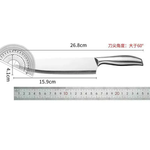 Cuchillo de Chef de Acero Inoxidable con Acabado Pulido, Mango de Madera, Herramienta de Corte Profesional para Cocina, Preparación de Alimentos, Forjado a Mano - Product Image 2