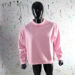 PINK <b>Mock</b> <b>Neck</b> Sweatshirt 100% Applique Embroidery wide <b>neck</b> Sweatshirt Finer Threads - Product Image 4