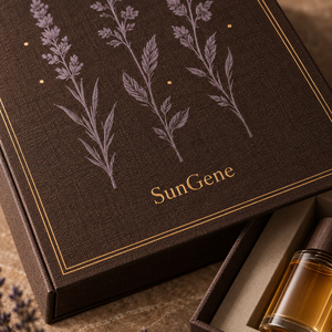 Caja magnética personalizada SunGene Herbarium Folio para set de botellas de perfume botánico - Product Image 3