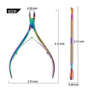 Coupe-cuticules professionnel en titane multicolores, coupe-ongles arc-en-ciel en acier inoxydable, ciseaux de manucure à bord tranchant - Product Image 2