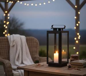 Art Empire Exports – Nouvelle Lanterne Carrée Moderne en Fer Noir avec Panneaux en Verre, Faite à la Main, Décoration d'Intérieur pour Halloween et Anniversaire - Product Image 5