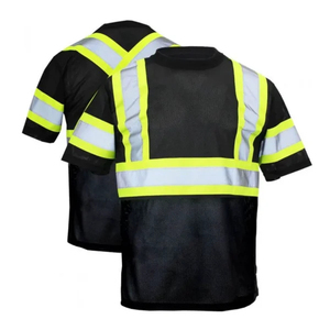 Roadway Safety <b>Yellow</b> Reflective Knitted Breathable Eco-Friendly Safety T-Shirts for Men Summer Work wear - Product Image 1