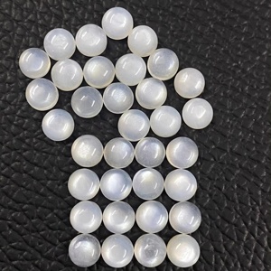 Piedra lunar blanca hecha a mano, 5mm, cabujón redondo, calidad AAA, piedras preciosas naturales pulidas, venta al por mayor, piedras preciosas sueltas a precio - Product Image 1