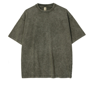 T-shirt Homme en Coton Épais Délavé Coupe Décontractée Style Urbain Col Rond Doux et Résistant pour Usage Quotidien - Product Image 4