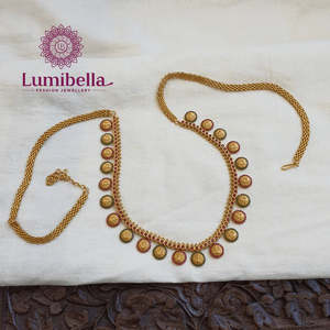 Kasumala Brass Gold Plated Boho Body Chain with Quartz and Pearl for Women's Wedding and Party - Product Image 1