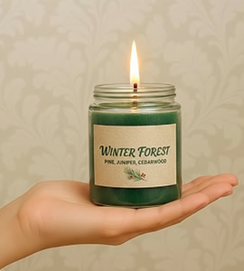 Vela Aromática Ecológica de Cera de Soja y Parafina con Aroma a Bosque Invernal para Fiestas en Casa y Navidad - Hecha a Mano - Product Image 3