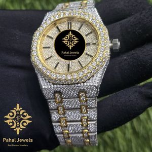 Reloj de Lujo de 41 mm con Cristal de Zafiro, Acero Inoxidable de Dos Tonos con Incrustaciones de Diamantes de Cuarzo, con Pantalla Analógica y Fecha - Product Image 2