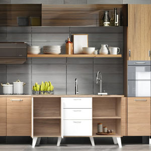 Meuble de rangement de cuisine Furnizone OEM en panneaux de bois, unité de meubles de salon avec tiroirs, design moderne, installation facile, MDF 2166 - Product Image 2