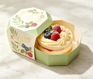 Custom Printed Disposable Cake Packaging Box Safe Odorless Food Grade <b>Paper</b> Box Elegant Fresh <b>Pattern</b> Recyclable Birthday Cake - Product Image 2