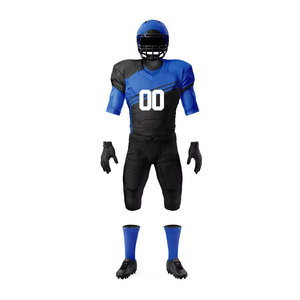 Custom Sublimated American Football Uniform Men's V-Neck Short Sleeve Moisture Wicking Fitted Jersey Pants Gloves Socks - Product Image 2