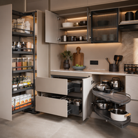 Ensemble de meubles de cuisine modernes modulaires en bois massif, étanches, sur mesure, pour la fourniture de projets de développement résidentiel à grande échelle