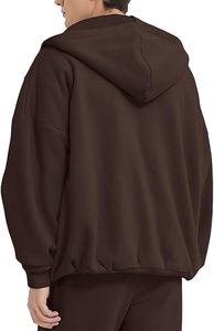 Sweat à capuche zippé épais 300 g/m² pour homme, en molleton de coton et polyester, personnalisable avec logo, streetwear d'hiver, respirant, coupe ample, teint uni, vente en gros - Product Image 2