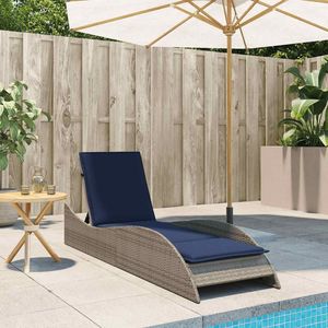 Tumbona de Ratán Sintético Gris de 23.6x80.7x28.7 Pulgadas con Cojín, Muebles Duraderos para Exteriores - Product Image 3