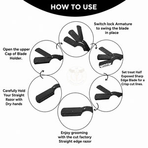 Professional Straight Razor with 100 Premium Treat Single <b>Blade</b> Razor - <b>Barber</b> Razor for Inspired Men Close Shaving 100 Percent - Product Image 6