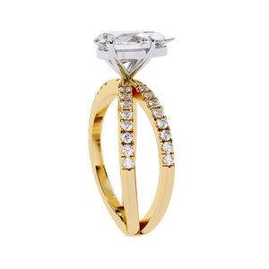 Bague solitaire artisanale en diamant de laboratoire taille poire |   Bague de fiançailles en or 10 carats certifiée IGI |   Tendance Élégante Quotidienne - Product Image 2