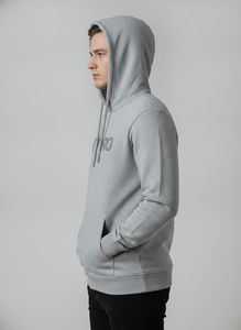 Sweat-shirt à capuche gris pour homme Stylro, fermeture éclair, logo en relief, coupe ample, décontracté, en molleton français 100% coton, vêtements d'hiver - Product Image 2