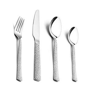 Mango de diseño de bambú de acero inoxidable con plata pulida brillante, vajilla de boda de hotel de lujo, juego de cubiertos, juego de cubiertos - Product Image 6