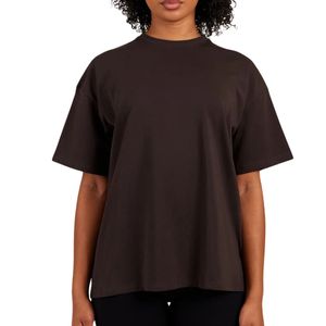 T-shirt en coton pour femme, coupe décontractée et ample, manches courtes, col rond, basique de qualité supérieure, fabricant OEM ODM, vente en gros - Product Image 1