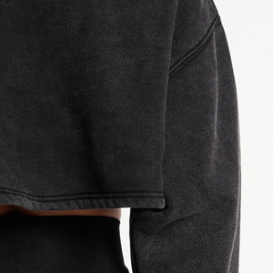 Sweat-shirt à capuche surdimensionné tendance pour femme, haut court à capuche en polaire chaude à manches longues avec style décontracté et tendance pour femme - Product Image 6