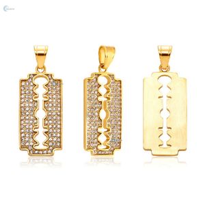 จี้รูปใบมีดโกนเพชรเลี้ยงในห้องปฏิบัติการแบบขายส่ง ประดับเพชรเต็มตัว สไตล์ฮิปฮอป จี้แบบปรับแต่งได้ เครื่องประดับสำหรับแร็ปเปอร์ - Product Image 1