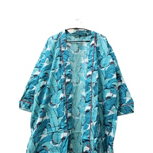 ชุดคลุมอาบน้ำผู้หญิงพิมพ์ลายดอกไม้สีฟ้าน้ำหนักเบา, ชุดคลุมอาบน้ำชุดกิโมโนสายรัดเอวยางยืดมีเอกลักษณ์ไม่เหมือนใครสำหรับฤดูร้อน - Product Image 3