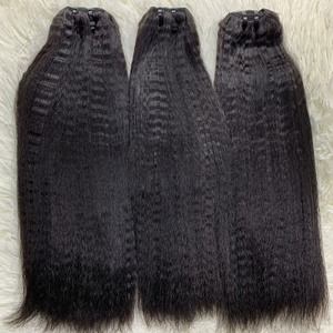 Extensions de cheveux vierges Remy du Vietnam, bouclés crépus, double trame, fermeture, cheveux humains bruts noirs, trames naturelles, style vague naturelle, réputées - Product Image 5