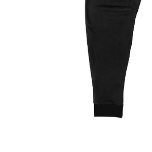Pantalon de jogging décontracté pour homme en coton noir, fil teint écologique, taille élastique avec cordon de serrage, poids moyen, idéal pour l'hiver - Product Image 5