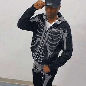 Fashionable Best Design Rhinestone Tracksuit With Soft Material <b>Blend</b> Rhinestone Tracksuit For Relaxed Fashion Looks - Product Image 4
