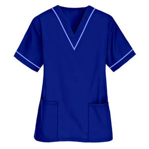 Hauts d'uniforme médical à manches courtes et col en V, chemises en jersey confortables, douces et extensibles pour infirmières, en Spandex - Product Image 5