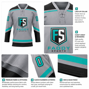 Maillot de hockey sur glace personnalisé par sublimation, vêtements de sport d'équipe respirants professionnels, uniforme de hockey sur glace à manches longues pour hommes et jeunes - Product Image 4