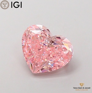 Fancy Vivid <b>Pink</b> Color VS1 Clarity 2.00 Carat With IGI Certified CVD Lab Grown Diamond <b>HEART</b> Cut for Luxury Jewelry <b>Ring</b> - Product Image 1