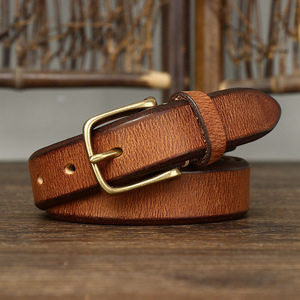 Cinturón de Cuero Genuino de Vaca con Hebilla de Aguja, Diseño Retro Sencillo y Versátil para Mujer - Product Image 1