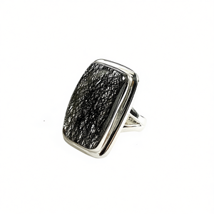 Chunky 10.6 Grams Black <b>Quartz</b> Crystal <b>Ring</b> - Product Image 2