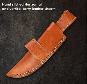 Cuchillo de Caza Imperial Enterprises de Acero de Damasco de Grado Industrial con Hoja de Punta Caída, Mango de Cuero y Funda de Cuero - Product Image 2