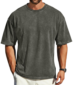 Camisetas de Algodón Personalizadas al por Mayor, Estilo Vintage, Lavadas, Transpirables, 100% Algodón, de Alto Gramaje (300 g/m²), Anti-Pilling - Product Image 1