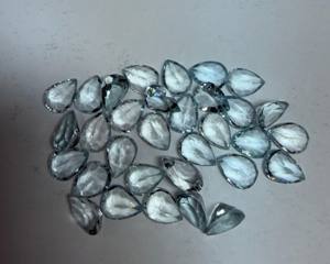 Piedra Preciosa de Aguamarina Natural AAA+++ Corte Esmeralda en Forma de Pera 8x6MM Facetada |   Piedra de Aguamarina Azul Suelta para Joyería y Venta al por Mayor - Product Image 4