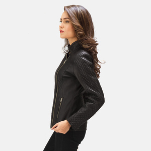 Chaqueta de Motocicleta de Algodón de Alta Calidad para Mujer, Chaqueta de Cuero Vacuno Genuino, Estilo Casual, Impermeable, para Invierno - Product Image 3